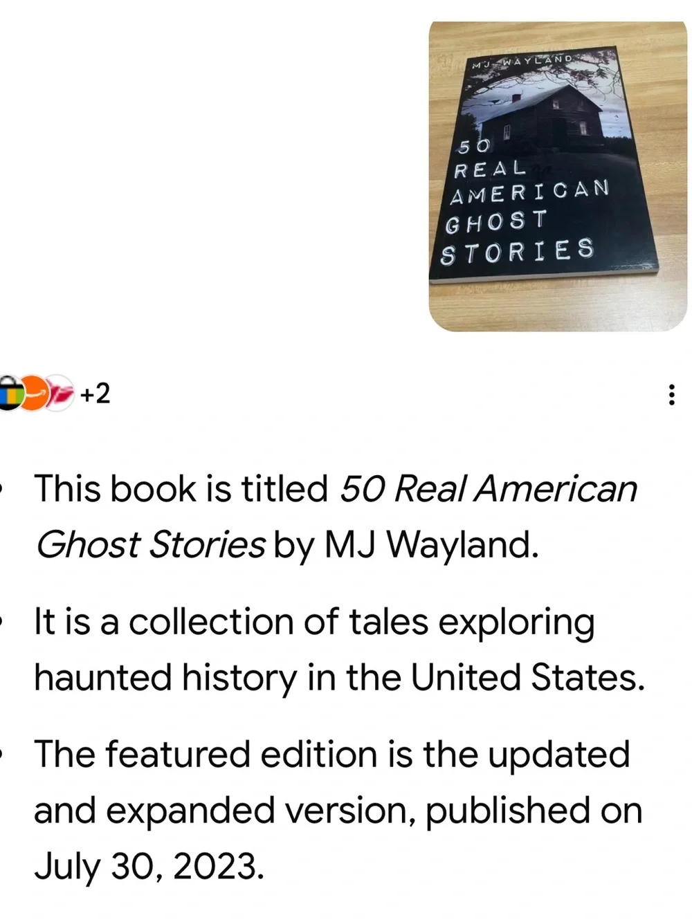 #2776**50 Real American Ghost Stories by MJ Wayland — Black & Gray Cover